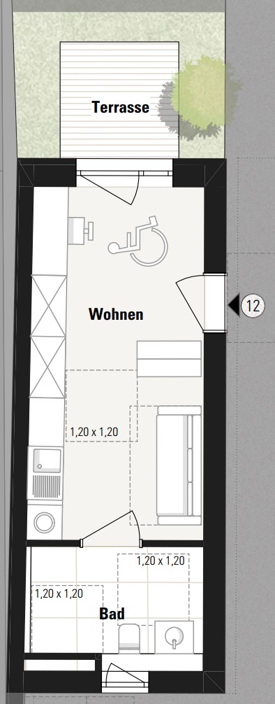 Heidelberg Wohnung 1-Zimmer Bergheim